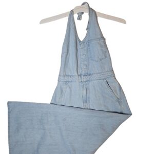 Halter Vest Denim Dress Universal Thread Maxi Dress Romantic Chic Sleeveless 0